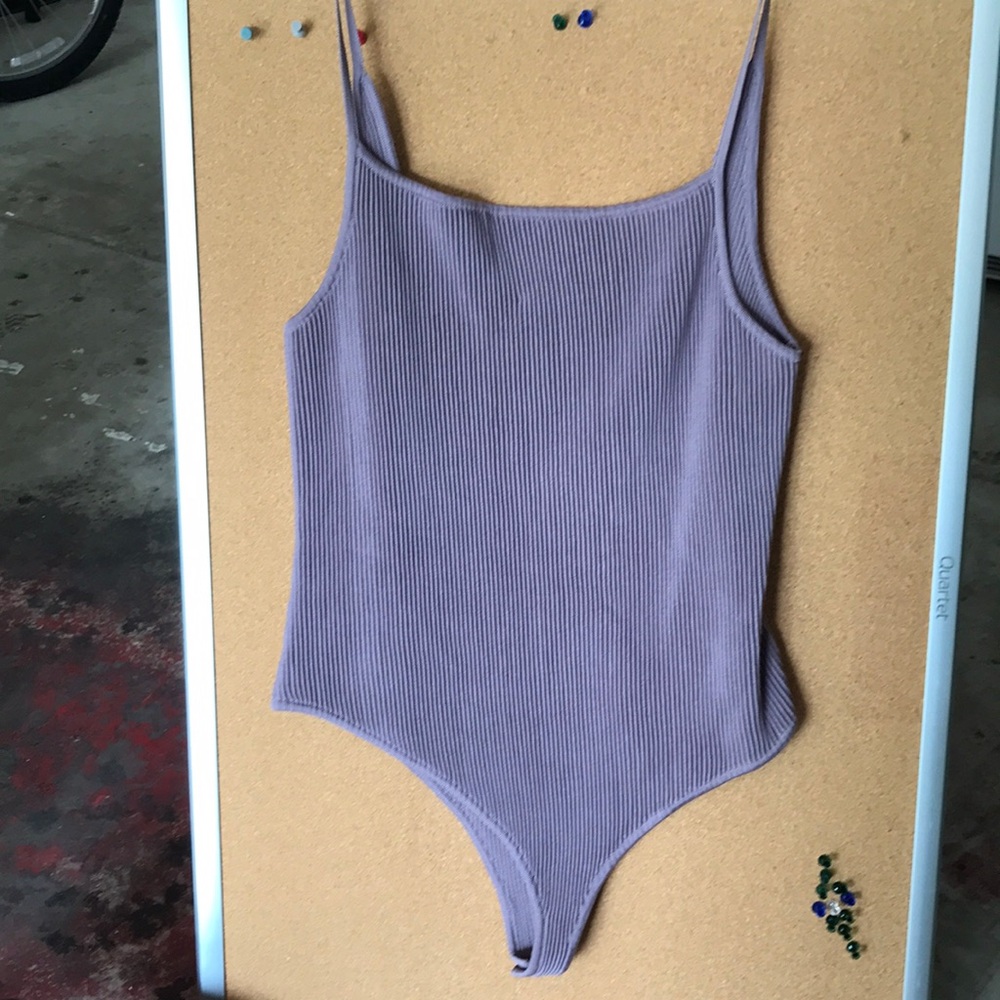 Purple skinny strap tank robbed Bodysuit by Re_Style